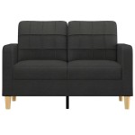 vidaXL Canapea cu 2 locuri, negru, 120 cm, material textil vidaXL Canapea cu 2 locuri, negru, 120 cm, material textil
