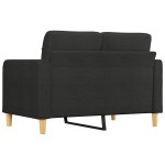 vidaXL Canapea cu 2 locuri, negru, 120 cm, material textil vidaXL Canapea cu 2 locuri, negru, 120 cm, material textil
