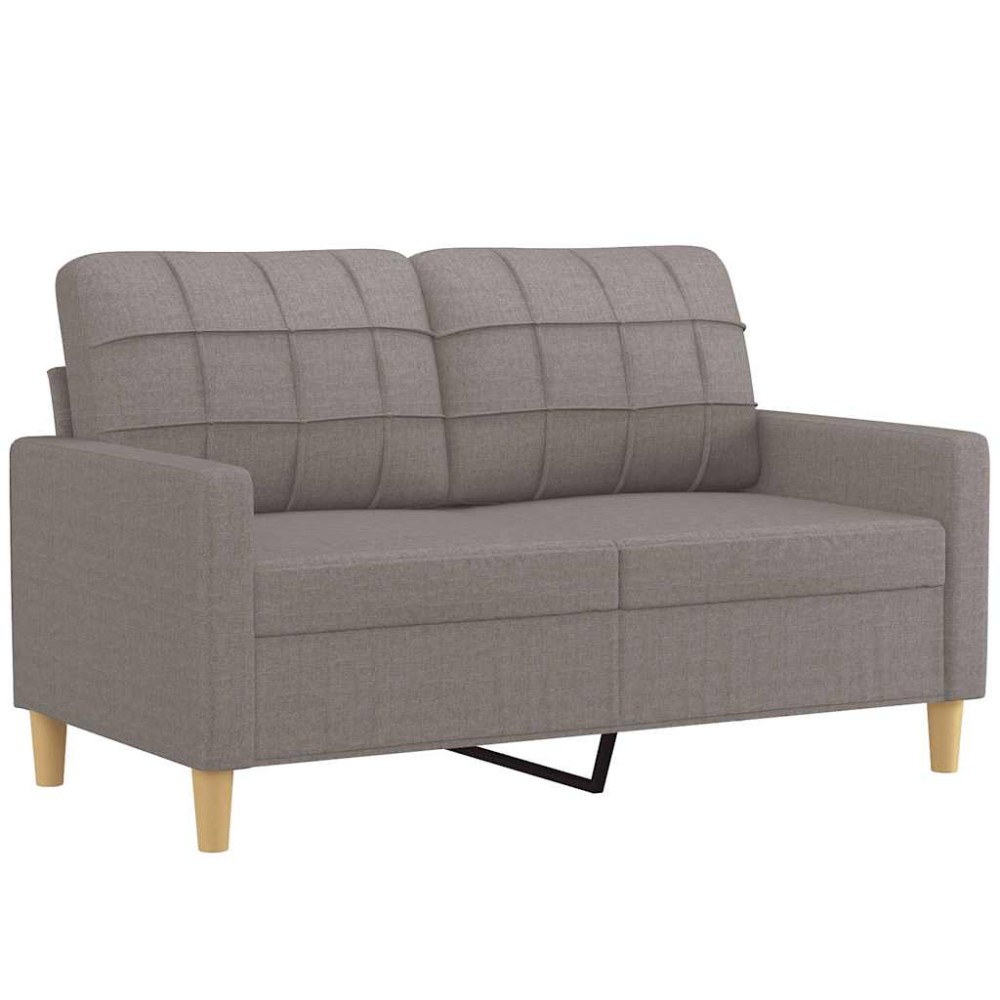 vidaXL Canapea cu 2 locuri, gri taupe, 120 cm, material textil
