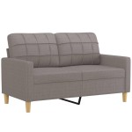 vidaXL Canapea cu 2 locuri, gri taupe, 120 cm, material textil vidaXL Canapea cu 2 locuri, gri taupe, 120 cm, material textil