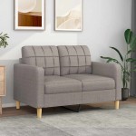 vidaXL Canapea cu 2 locuri, gri taupe, 120 cm, material textil vidaXL Canapea cu 2 locuri, gri taupe, 120 cm, material textil