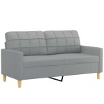 vidaXL Canapea cu 2 locuri, gri deschis, 140 cm, material textil vidaXL Canapea cu 2 locuri, gri deschis, 140 cm, material textil