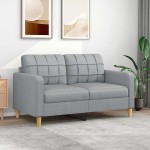 vidaXL Canapea cu 2 locuri, gri deschis, 140 cm, material textil vidaXL Canapea cu 2 locuri, gri deschis, 140 cm, material textil