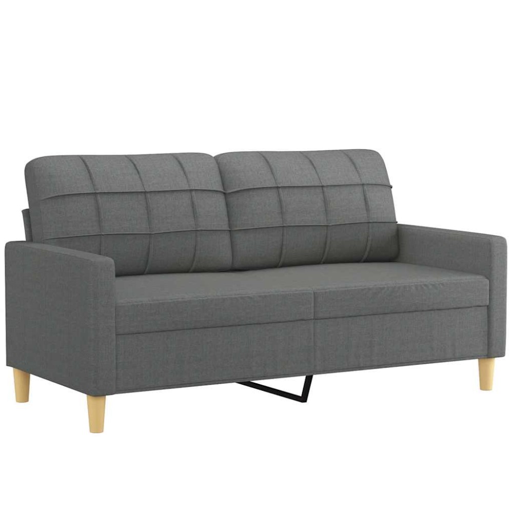 vidaXL Canapea cu 2 locuri, gri închis, 140 cm, material textil