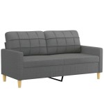 vidaXL Canapea cu 2 locuri, gri închis, 140 cm, material textil