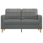 vidaXL Canapea cu 2 locuri, gri închis, 140 cm, material textil