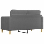 vidaXL Canapea cu 2 locuri, gri închis, 140 cm, material textil