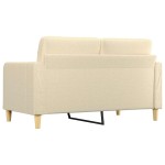 vidaXL Canapea cu 2 locuri, crem, 140 cm, material textil vidaXL Canapea cu 2 locuri, crem, 140 cm, material textil