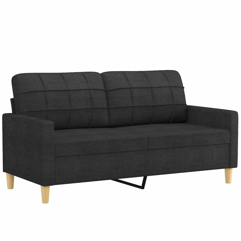 vidaXL Canapea cu 2 locuri, negru, 140 cm, material textil