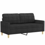 vidaXL Canapea cu 2 locuri, negru, 140 cm, material textil