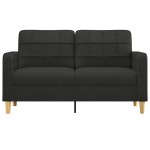 vidaXL Canapea cu 2 locuri, negru, 140 cm, material textil