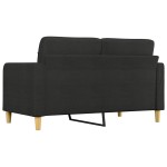 vidaXL Canapea cu 2 locuri, negru, 140 cm, material textil