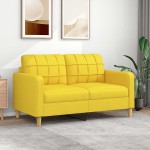 vidaXL Canapea cu 2 locuri, galben deschis, 140 cm, material textil vidaXL Canapea cu 2 locuri, galben deschis, 140 cm, material textil
