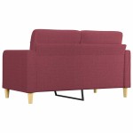 vidaXL Canapea cu 2 locuri, roșu vin, 140 cm, material textil