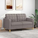 vidaXL Canapea cu 2 locuri, gri taupe, 140 cm, material textil vidaXL Canapea cu 2 locuri, gri taupe, 140 cm, material textil