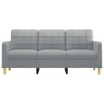 vidaXL Canapea cu 3 locuri, gri deschis, material 180CM textil