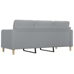vidaXL Canapea cu 3 locuri, gri deschis, material 180CM textil