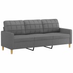 vidaXL Canapea cu 3 locuri, gri închis, 180 cm, material textil vidaXL Canapea cu 3 locuri, gri închis, 180 cm, material textil