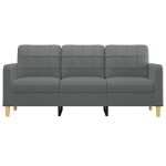 vidaXL Canapea cu 3 locuri, gri închis, 180 cm, material textil vidaXL Canapea cu 3 locuri, gri închis, 180 cm, material textil