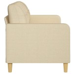 vidaXL Canapea cu 3 locuri, crem, 180 cm, material textil vidaXL Canapea cu 3 locuri, crem, 180 cm, material textil