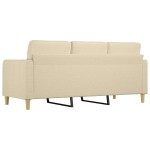 vidaXL Canapea cu 3 locuri, crem, 180 cm, material textil vidaXL Canapea cu 3 locuri, crem, 180 cm, material textil