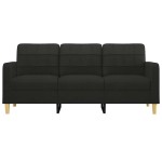 vidaXL Canapea cu 3 locuri, negru, 180 cm, material textil