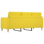 vidaXL Canapea cu 3 locuri, galben deschis, 180 cm, material textil vidaXL Canapea cu 3 locuri, galben deschis, 180 cm, material textil
