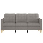 vidaXL Canapea cu 3 locuri, taupe, 180 cm, material textil
