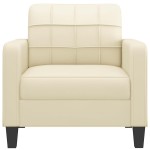 vidaXL Canapea de o persoană, crem, 60 cm, piele ecologică vidaXL Canapea de o persoană, crem, 60 cm, piele ecologică