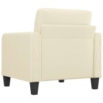 vidaXL Canapea de o persoană, crem, 60 cm, piele ecologică vidaXL Canapea de o persoană, crem, 60 cm, piele ecologică