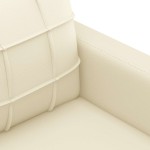 vidaXL Canapea de o persoană, crem, 60 cm, piele ecologică vidaXL Canapea de o persoană, crem, 60 cm, piele ecologică