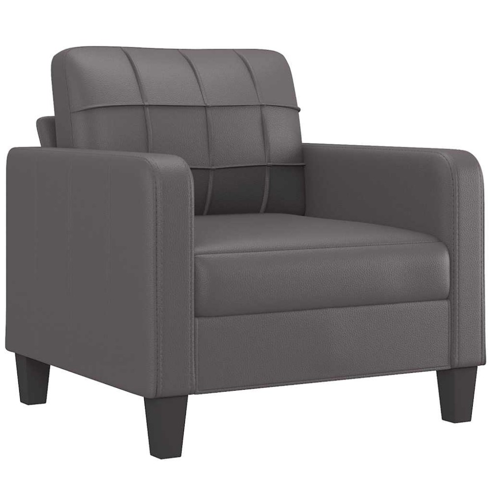 vidaXL Canapea de o persoană, gri, 60 cm, piele ecologică