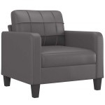 vidaXL Canapea de o persoană, gri, 60 cm, piele ecologică vidaXL Canapea de o persoană, gri, 60 cm, piele ecologică