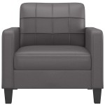 vidaXL Canapea de o persoană, gri, 60 cm, piele ecologică vidaXL Canapea de o persoană, gri, 60 cm, piele ecologică
