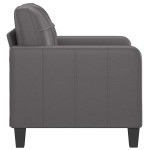 vidaXL Canapea de o persoană, gri, 60 cm, piele ecologică vidaXL Canapea de o persoană, gri, 60 cm, piele ecologică