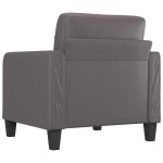 vidaXL Canapea de o persoană, gri, 60 cm, piele ecologică vidaXL Canapea de o persoană, gri, 60 cm, piele ecologică