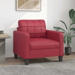 vidaXL Canapea de o persoană, roșu vin, 60 cm, piele ecologică vidaXL Canapea de o persoană, roșu vin, 60 cm, piele ecologică