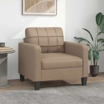 vidaXL Canapea de o persoană, cappuccino, 60 cm, piele ecologică vidaXL Canapea de o persoană, cappuccino, 60 cm, piele ecologică