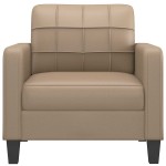 vidaXL Canapea de o persoană, cappuccino, 60 cm, piele ecologică vidaXL Canapea de o persoană, cappuccino, 60 cm, piele ecologică