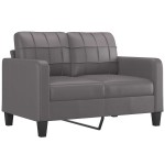 vidaXL Canapea cu 2 locuri, gri, 120 cm, piele ecologică