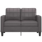 vidaXL Canapea cu 2 locuri, gri, 120 cm, piele ecologică
