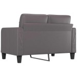 vidaXL Canapea cu 2 locuri, gri, 120 cm, piele ecologică