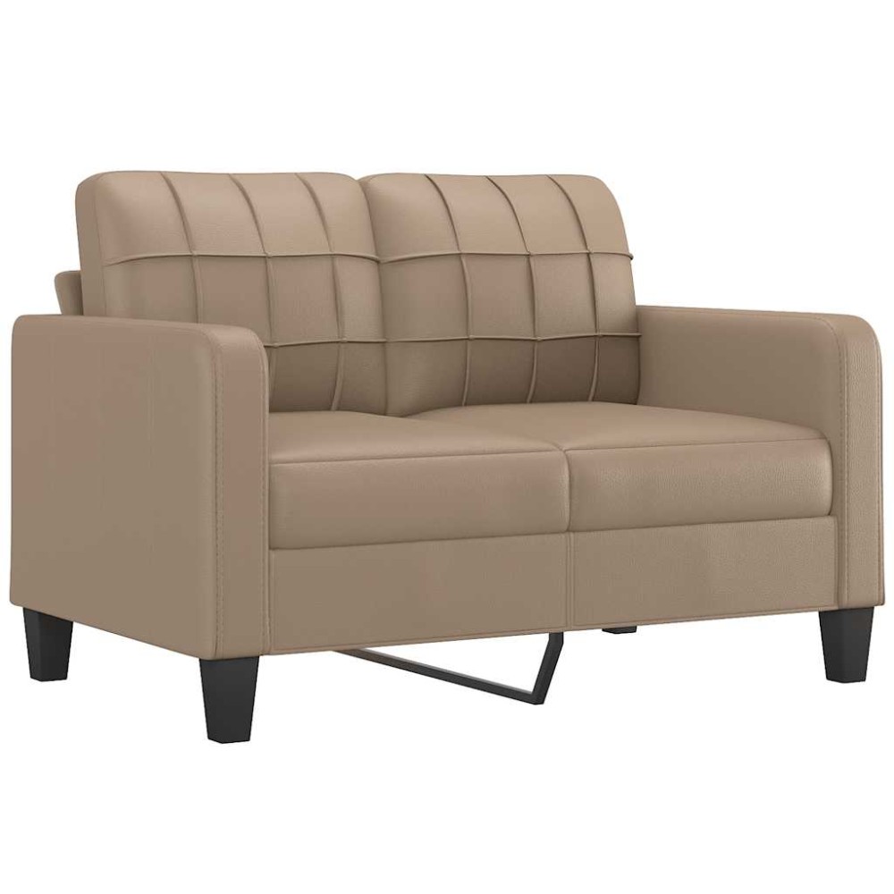 vidaXL Canapea cu 2 locuri, cappuccino, 120 cm, piele ecologică