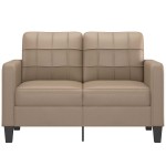 vidaXL Canapea cu 2 locuri, cappuccino, 120 cm, piele ecologică