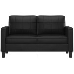 vidaXL Canapea cu 2 locuri, negru, 140 cm, piele ecologică