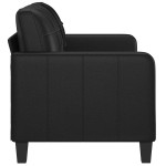 vidaXL Canapea cu 2 locuri, negru, 140 cm, piele ecologică