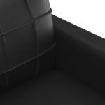 vidaXL Canapea cu 2 locuri, negru, 140 cm, piele ecologică