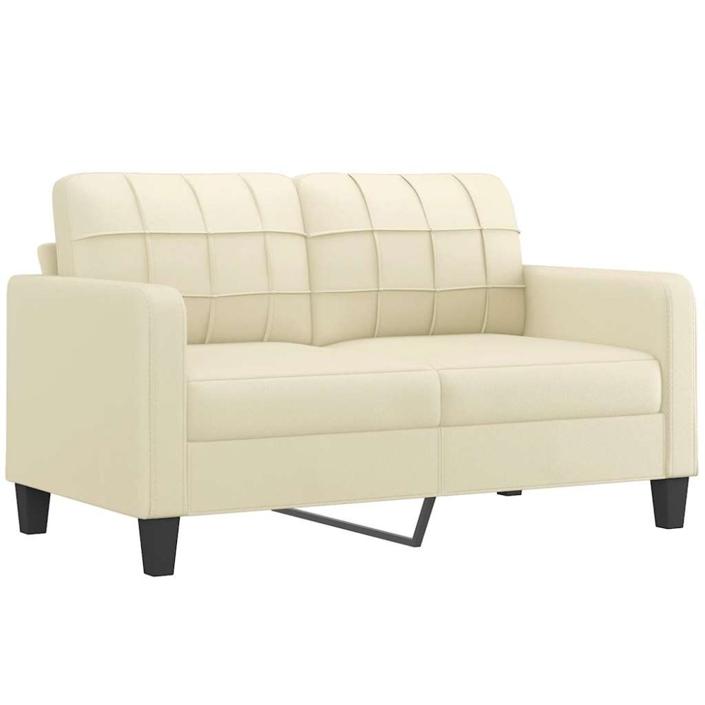 vidaXL Canapea cu 2 locuri, crem, 140 cm, piele ecologică