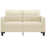 vidaXL Canapea cu 2 locuri, crem, 140 cm, piele ecologică vidaXL Canapea cu 2 locuri, crem, 140 cm, piele ecologică