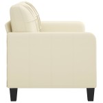 vidaXL Canapea cu 2 locuri, crem, 140 cm, piele ecologică vidaXL Canapea cu 2 locuri, crem, 140 cm, piele ecologică